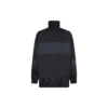 BB Patchwork Nylon vindjakke med gennemgående lynlås “Navy Black” 623019TIO544100