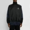 BB Patchwork Nylon vindjakke med gennemgående lynlås “Navy Black” 623019TIO544100