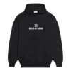 Bb Pixel Fleece-hettetrøje med snøre og lange ærmer, sort 578135TKVI81070