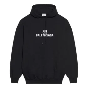 Bb Pixel Fleece-hettetrøje med snøre og lange ærmer, sort 578135TKVI81070
