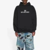 Bb Pixel Fleece-hettetrøje med snøre og lange ærmer, sort 578135TKVI81070