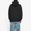 Bb Pixel Fleece-hettetrøje med snøre og lange ærmer, sort 578135TKVI81070