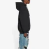 Bb Pixel Fleece-hettetrøje med snøre og lange ærmer, sort 578135TKVI81070