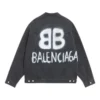 BB Sprayed Denim-jakke, Large Fit, “Dark Grey White” 678354TIWA21440