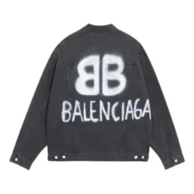BB Sprayed Denim-jakke, Large Fit, “Dark Grey White” 678354TIWA21440