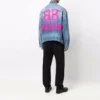 BB-sprøjtemalet Denim-jakke i Large-pasform “Electric Blue Fuchsia” 678354TCW030406