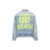 BB-sprøjtemalet Denim-jakke i Large-pasform “Light Blue Yellow” 678354TDW143341