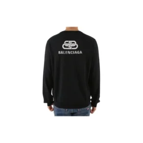 BB-sweatshirt med interlock-mønster på ryggen “Black White” 583117T14394170