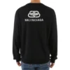 BB-sweatshirt med interlock-mønster på ryggen “Black White” 583117T14394170