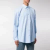 Bomulds-poplin-skjorte med logo på ryggen “Light Blue” 508465TWB044850