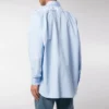 Bomulds-poplin-skjorte med logo på ryggen “Light Blue” 508465TWB044850