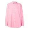 Bomulds-poplin-skjorte med logo på ryggen “Pink” 556878TEM095630