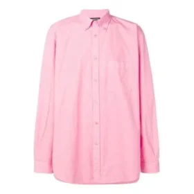 Bomulds-poplin-skjorte med logo på ryggen “Pink” 556878TEM095630