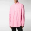 Bomulds-poplin-skjorte med logo på ryggen “Pink” 556878TEM095630