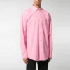 Bomulds-poplin-skjorte med logo på ryggen “Pink” 556878TEM095630