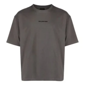 Bomulds-T-shirt med broderet logo “Grey” 612966TNVG91300