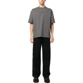 Bomulds-T-shirt med broderet logo “Grey” 612966TNVG91300