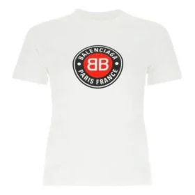 Bomulds-T-shirt med tryk, korte ærmer, hvid 612964TJVD69000 Bomulds-T-shirt med tryk, korte ærmer, hvid 612964TJVD69000