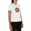 Bomulds-T-shirt med tryk, korte ærmer, hvid 612964TJVD69000