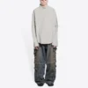 Bomuldsskjorte i Large-pasform “Cement Grey” 681688TKM102967