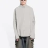 Bomuldsskjorte i Large-pasform “Cement Grey” 681688TKM102967