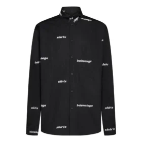 Bomuldsskjorte med logo-print “Black” 662983TOL651070