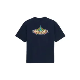 Bonjour Balenciaga bomulds-T-shirt med rund hals “Navy” 594579THV608065