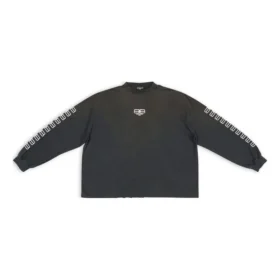 Broderet BB-sweater med rund hals og ærmer “Washed Black White” 699191TMVG79034 Broderet BB-sweater med rund hals og ærmer “Washed Black White” 699191TMVG79034