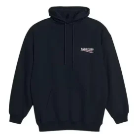 Broderet oversized hættetrøje med Political Campaign “Black White” 620947TKVI91070