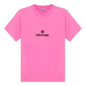 Broderet rundhalset kortærmet T-shirt, lyserød, 612964TJVD95764 Broderet rundhalset kortærmet T-shirt, lyserød, 612964TJVD95764