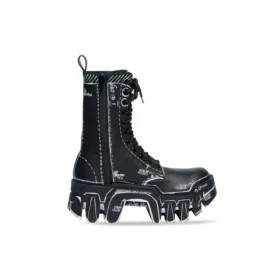 Bulldozer snørestøvler “Black Outline Calfskin” 672502WBEF21090