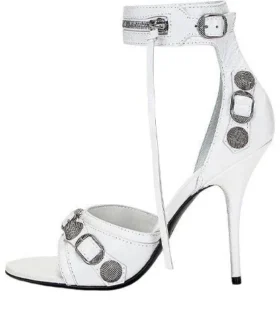 Cagole 110 mm Sandaler “White Arena Lambskin” 743057WAD4E9081