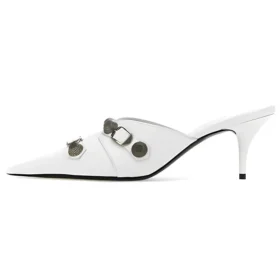 Cagole-højhælede Mules “White Lambskin” 714253WAD4E9081 Cagole-højhælede Mules “White Lambskin” 714253WAD4E9081