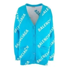 Cardigan med logo-monogram og afslappet pasform “Blue” 625330T31784661