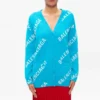 Cardigan med logo-monogram og afslappet pasform “Blue” 625330T31784661