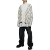 Cardigan med logo overalt “Chalky White Black” 736248T32339054