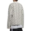 Cardigan med logo overalt “Chalky White Black” 736248T32339054