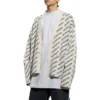 Cardigan med logo overalt “Chalky White Black” 736248T32339054