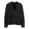 Cardigan med ton-i-ton-logo overalt “Black” 720058T16611000