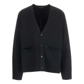 Cardigan med ton-i-ton-logo overalt “Black” 720058T16611000
