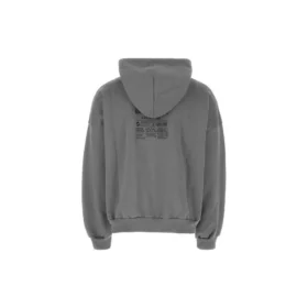 Care Label-hættetrøje, mellemvid pasform “Grey Black” 725565TNVL61219