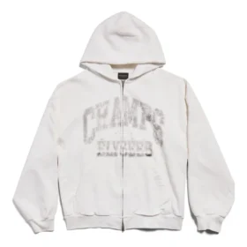 Champs-elysees hættetrøje med gennemgående lynlås, regular fit “White” 803264TRVM99016