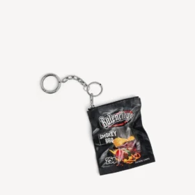 Charm/nøglering med chips-motiv i sort