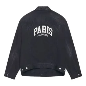 Cities Paris oversized Denim Jakke “Washed Black White” 690198TBP479034