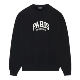 City Paris sweatshirt med rund hals “Black White” 676629TLVL81070