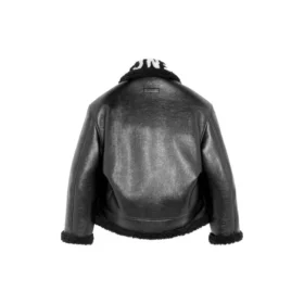 Cocoon læder-aviatorjakke “Black” 646456TKS311069