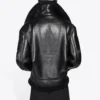 Cocoon læder-aviatorjakke “Black” 646456TKS311069