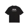 Crew-print, løs pasform, korte ærmer, sort 620941TIV741070