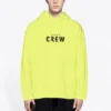 Crew-sweatshirt med bogstavtryk, herre, gul 600583TIV757072