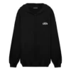 Crew-trøje med alfabet-tryk og lynlås, unisex, sort 620974TIV751070
